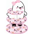 Pink Small Bat POUR PLACE 3 - Tier Pink Halloween Cupcake Stand, Ghost Cake Tower for ...