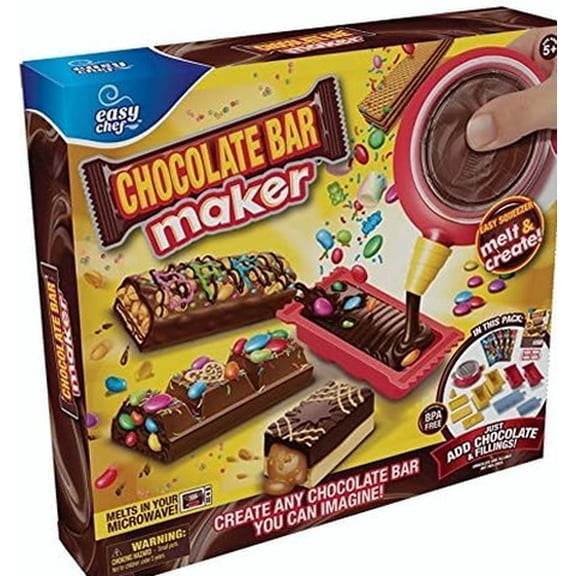 POUR PLACE Chocolate Bar Maker Kit for Children Create Custom Candy at Home with Silicone Molds Decorations DIY Fun Family Activity