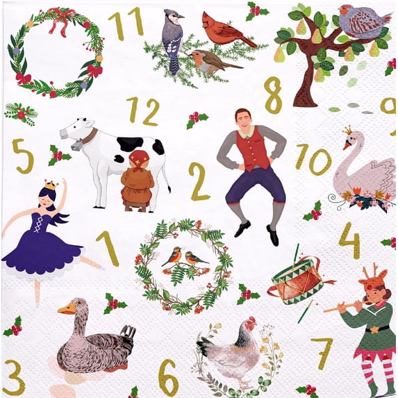 POUR PLACE Christmas Paper Napkins 50 Count 3 - Ply Disposable Luncheon ...