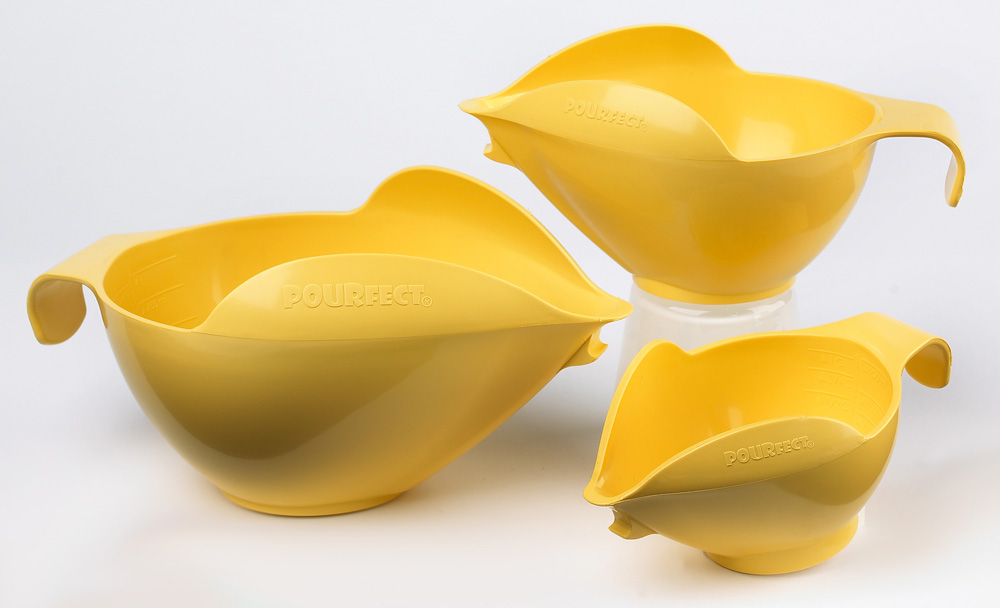 POURfect Spilll Proof Mixing Bowls 3pc Prep Set - 1-2-4 Cup - Yellow Pepper - image 1 of 1