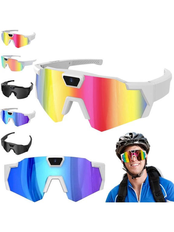 POV 1080p Camera Glasses with 32GB Memory Card – Smart Recording Sunglasses with Video & Audio, WiFi Sports Glasses for Cycling, Hiking, Baseball