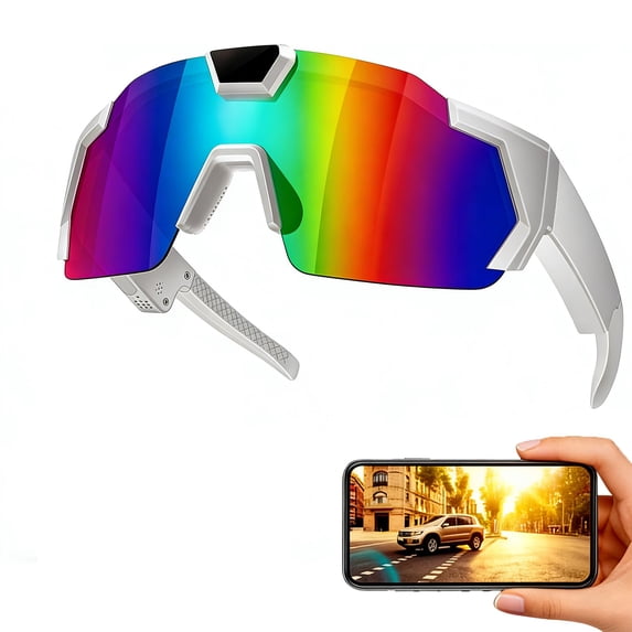 POV Glasses 4k Baseball Sunglasses with Camera, Smart Camera Glasse for Men Women Sunglasses with Cameras with 32GB SD Card (Style A)