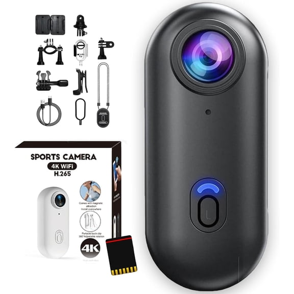 POV Capture Pro 2.0, New Ultra-Wide Angle Action Cam with Thumb Pocket, 4K Video Recording, Night Vision, Waterproof  Includes 128G Card