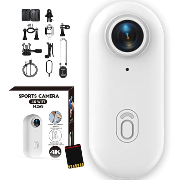 POV Capture Pro 2.0, New Ultra-Wide Angle Action Cam with Thumb Pocket, 4K Video Recording, Night Vision, Waterproof  Includes 128G Card