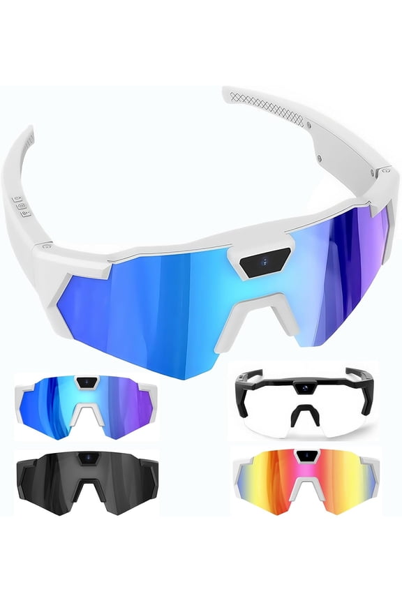 POV Glasses 4K Baseball Sunglasses with Camera, Smart Camera Glasse for Skiing Outdoor Cycling Goggles