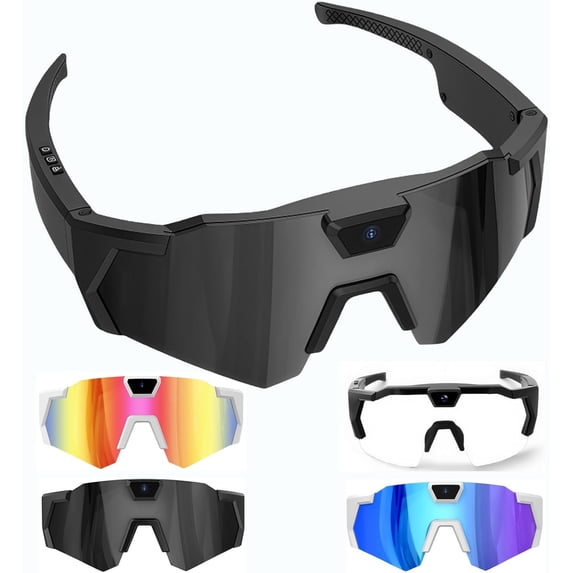 POV Glasses 4K Baseball Sunglasses with Camera, Smart Camera Glasse for Skiing Outdoor Cycling Goggles