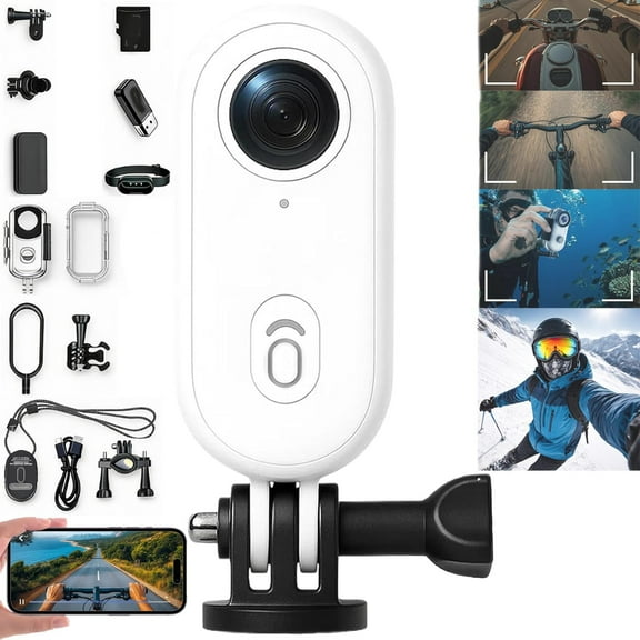 POV Record Pro 2.0, High-End 4K/1080P Pro Capture Thumb Camera, WiFi Magnetic Sports Cycling Camera,Portable Pet Cameras,64/128G Ultra Wide Hands-Free Clip Cameras,Ski Cam (White[128GB, 4K])