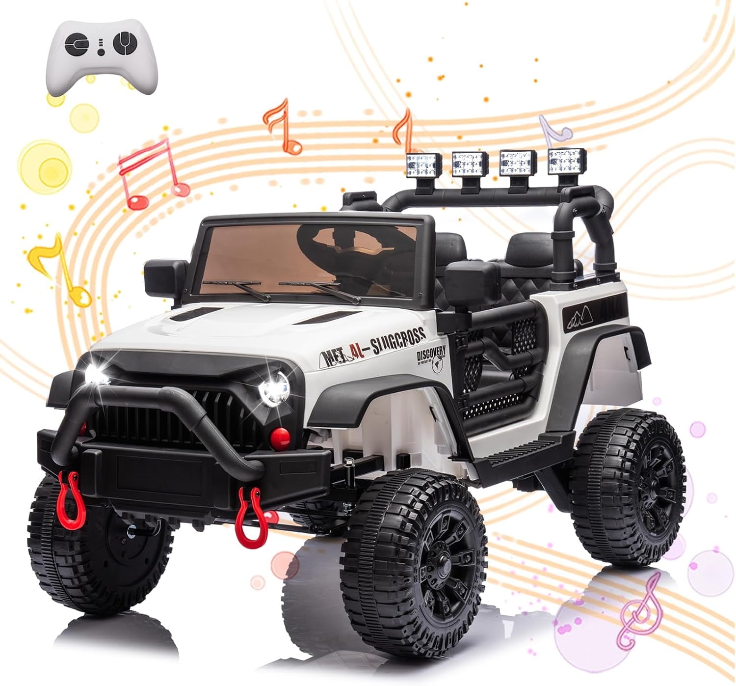 POVANLI 24V Kids Ride on Toy Jeep with Parent Remote, Electric Truck Car for Kid w/ 2*200W Moter, 3 Speeds, LED Lights, Multifunctional Dashboard, Bluetooth Music, USB, Toy Gift for Boy Girl(Pink)