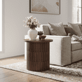 thumbnail image 1 of POVISON 19.69" Modern Minimalist Side Table, MDF, Walnut Veneer, 1 of 8
