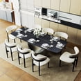 thumbnail image 1 of POVISON 71"-95" Extendable Modern Dining Table for 6-10, Rectangular Black Matte Sintered Stone Dining Table with Gray U-Shape Carbon Steel Pedestal, 1 of 14