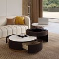 thumbnail image 1 of POVISON Lift-top Modern Nesting Coffee Table Set Of 2, White Sintered Stone Coffee Table Set For Living Room, 31.49'', Black, 1 of 8
