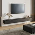 thumbnail image 1 of POVISON Fully-Assembled Modern Floating TV Stand,94" Wall-Mounted Entertainment Center with 4 Drawers TV Console for TVs up to 80",Black, 1 of 8