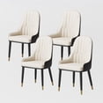 thumbnail image 1 of POVISON Modern Beige Dining Chair With PU Leather (Set of 4), Metal Legs, 1 of 10