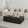 thumbnail image 1 of POVISON Modern Rectangular Coffee Table, Wood Coffee Table with Storage, 4 Solid Wood Drawers, Fully-Assembled, 51", Black, 1 of 6