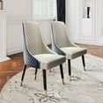 thumbnail image 1 of POVISON Mordern High Back Dining Room Chairs Set of 4, Navy Blue Faux Leather, Metal Legs, Density Sponge, 1 of 10