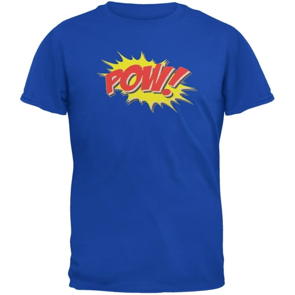 POW Comic Book Super Hero Royal Adult T-Shirt - Medium