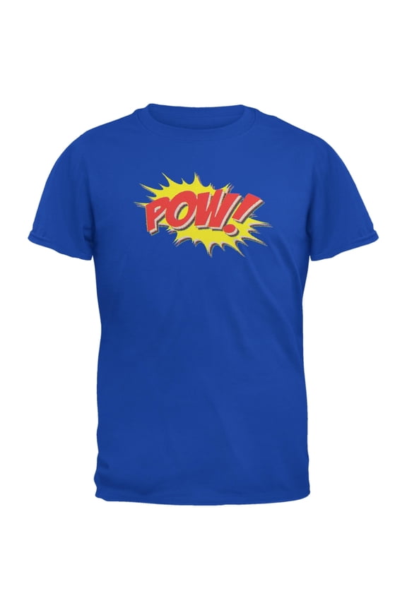 POW Comic Book Super Hero Royal Adult T-Shirt - Medium