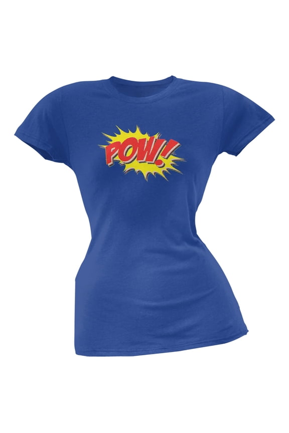 POW Comic Book Super Hero Royal Juniors Soft T-Shirt - Small