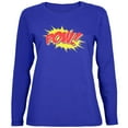 thumbnail image 1 of POW Comic Book Super Hero Womens Long Sleeve T Shirt Royal LG, 1 of 1