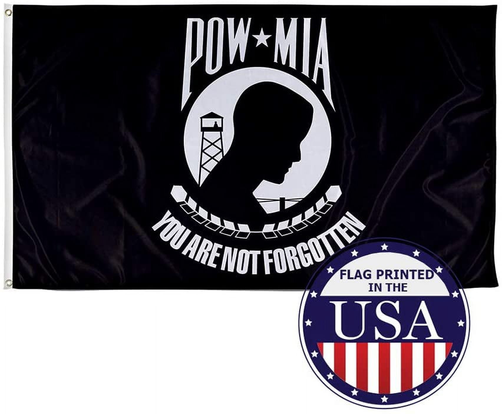 POW MIA 3ft x 5ft Knitted Polyester Flag, Patriotic Military Flag, Made in The USA