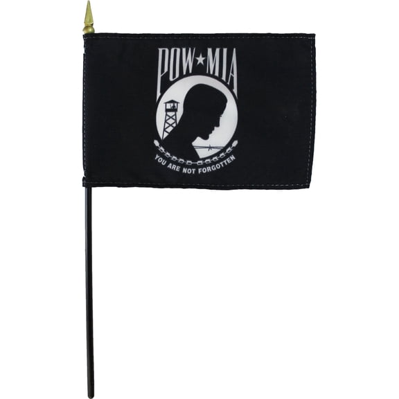 POW-MIA - 4"X6" Stick Flag