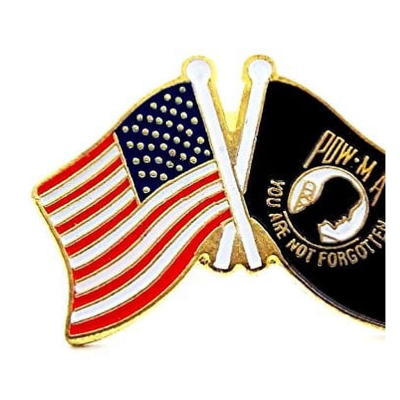 POW MIA And USA Flags Lapel Hat Pin Marines Army Navy Air Force Military PPM025