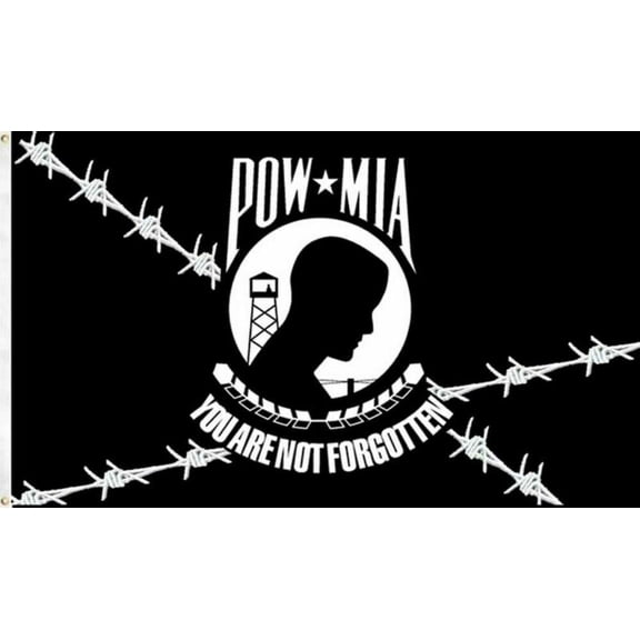 POW MIA Barbwire Flag 3x5 ft Prisoner of War Vietnam Vet YOU ARE NOT FORGOTTEN