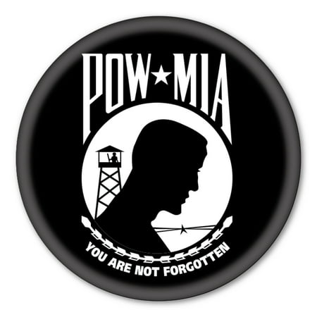 POW*MIA Circle Button with Magnetic Badge Back