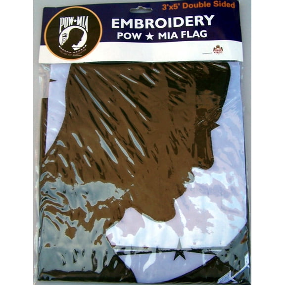POW/MIA Flag - 3x5 ft - DOUBLE SIDED - Embroidered - Heavy Weight- FREE Shipping