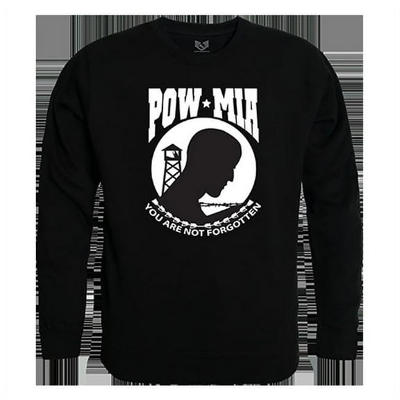 POW MIA Graphic Crew Neck Sweatshirt, Black - Medium