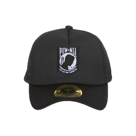 POW-MIA Military Veterans Black Adjustable Trucker Hat