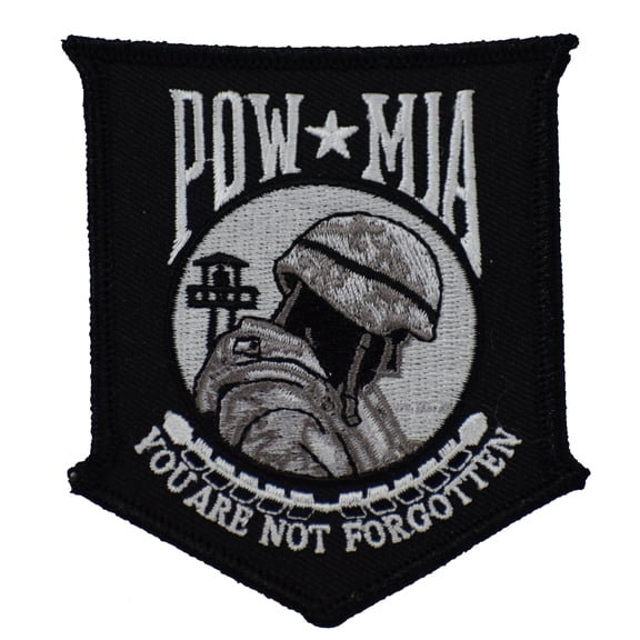 POW MIA PRISONER OF WAR MISSING IN ACTION PATCH DESERT TAN NOT FORGOTTEN FALLEN