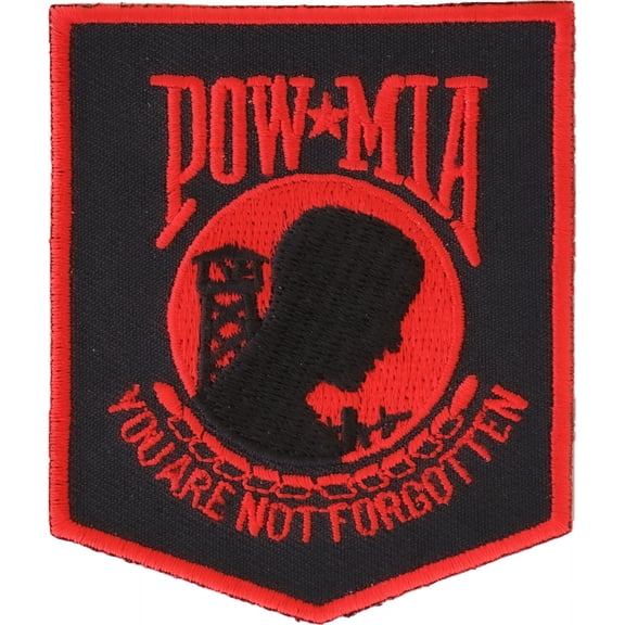 POW MIA Patch Black Red