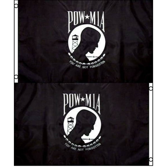 POW/MIA Prisoner of War Flag | 3x5 ft | DOUBLE SIDED Embroidered HEAVY DUTY 200D