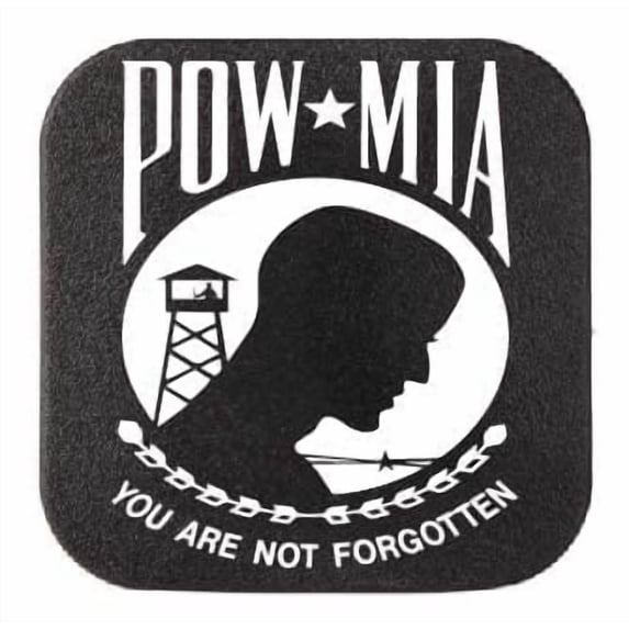 POW/MIA Rubber Receiver Tube Hitch Plug. Truck Trailer Hitch Cover Plug Insert Fits 2" Receivers. Fits 2 inch Receiver Level 3 4 5 Ford GMC Toyota Jeep Dodge Chevy (2" Receiver Plug)