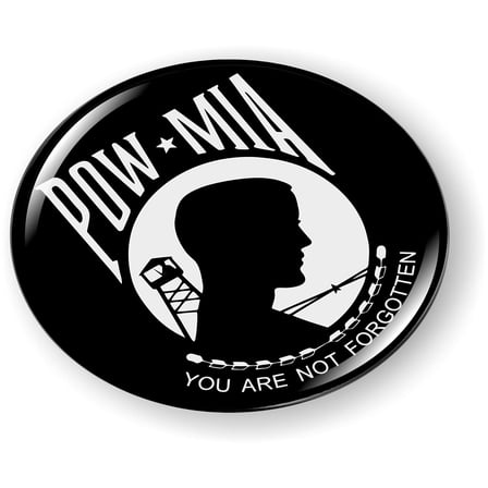 POW MIA Vietnam WAR 3D Domed CAR Emblem Badge Sticker Flexible Round