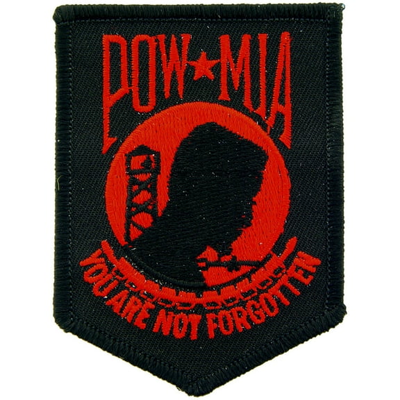 Eagle Emblems PM0862 Patch - Pow Mia -Red & Black - 3.5 in.
