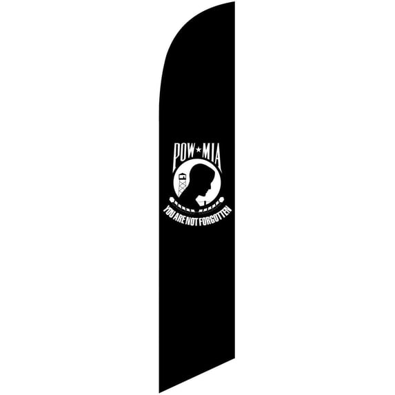 POW Prisoner of War Advertising Feather Banner Swooper Flag Sign with Flag Pole Kit and Ground Stake