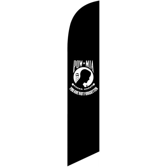 POW Prisoner of War Advertising Feather Banner Swooper Flag Sign with Flag Pole Kit and Ground Stake