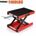 thumbnail image 1 of POWANLI 1100lbs Motorcycle Lift, Motorcycle Jack with 16.5" Wide Deck, Motorcycle Scissor Lift Jack with Socket Handle Safety Bar, Motorcycle Stand for Dirt Bike Touring Cruiser, 1 of 7