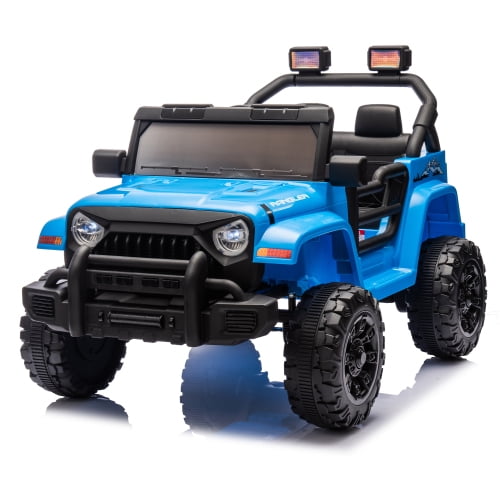 POVANLI 12V Electric Powered Ride on Car for Kids, 2 driving Modes,Kid manual control, W/Parents 2.4G Remote Control, Foot Pedal, USB, MP3, Bluetooth and LED Headlights, Slow start for Kids 3-8, Blue