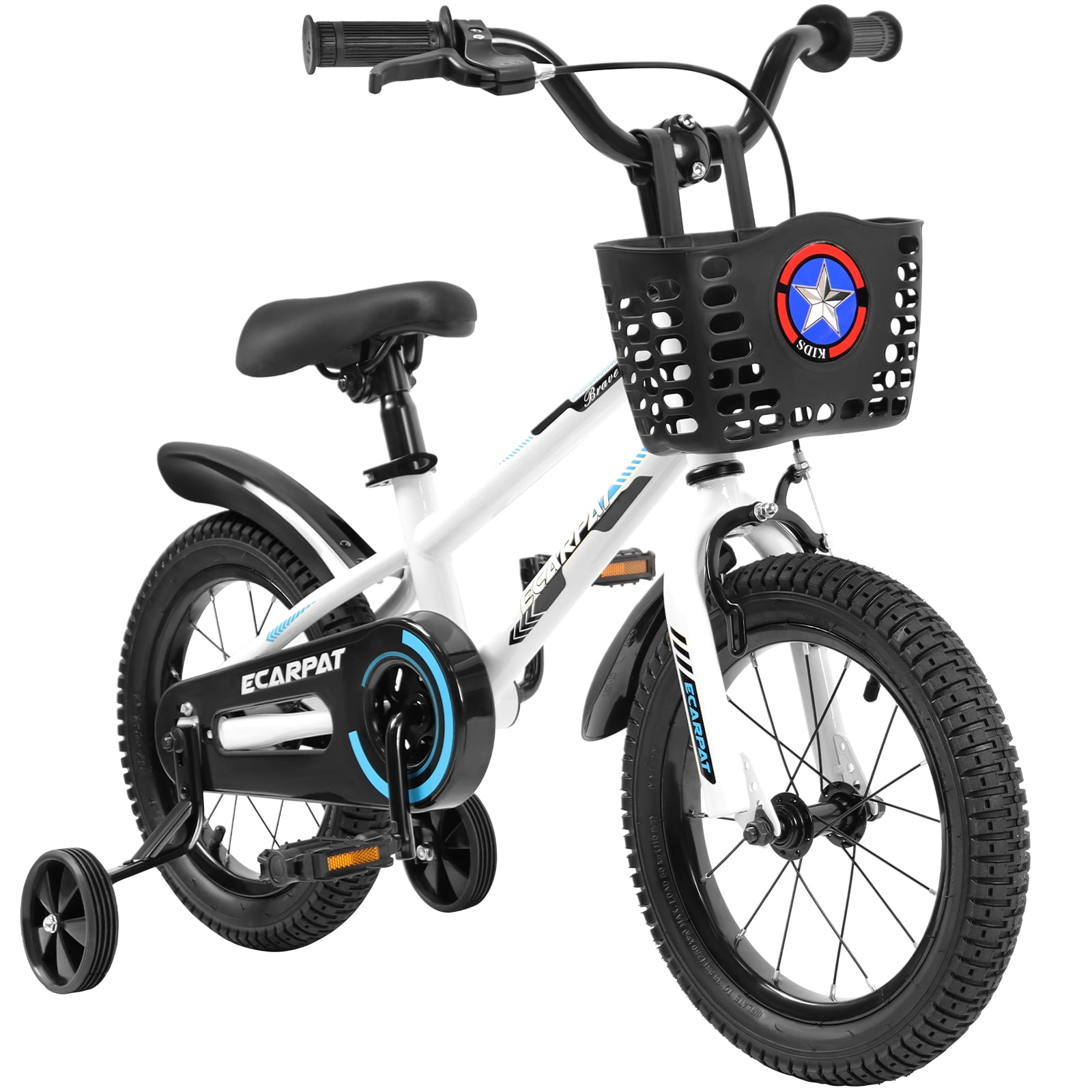 POWANLI 16 Kids Bike With Removable Training Wheels And Adjustable Seat Post for Boys Girls Ages 4 8 Years White Color Walmart