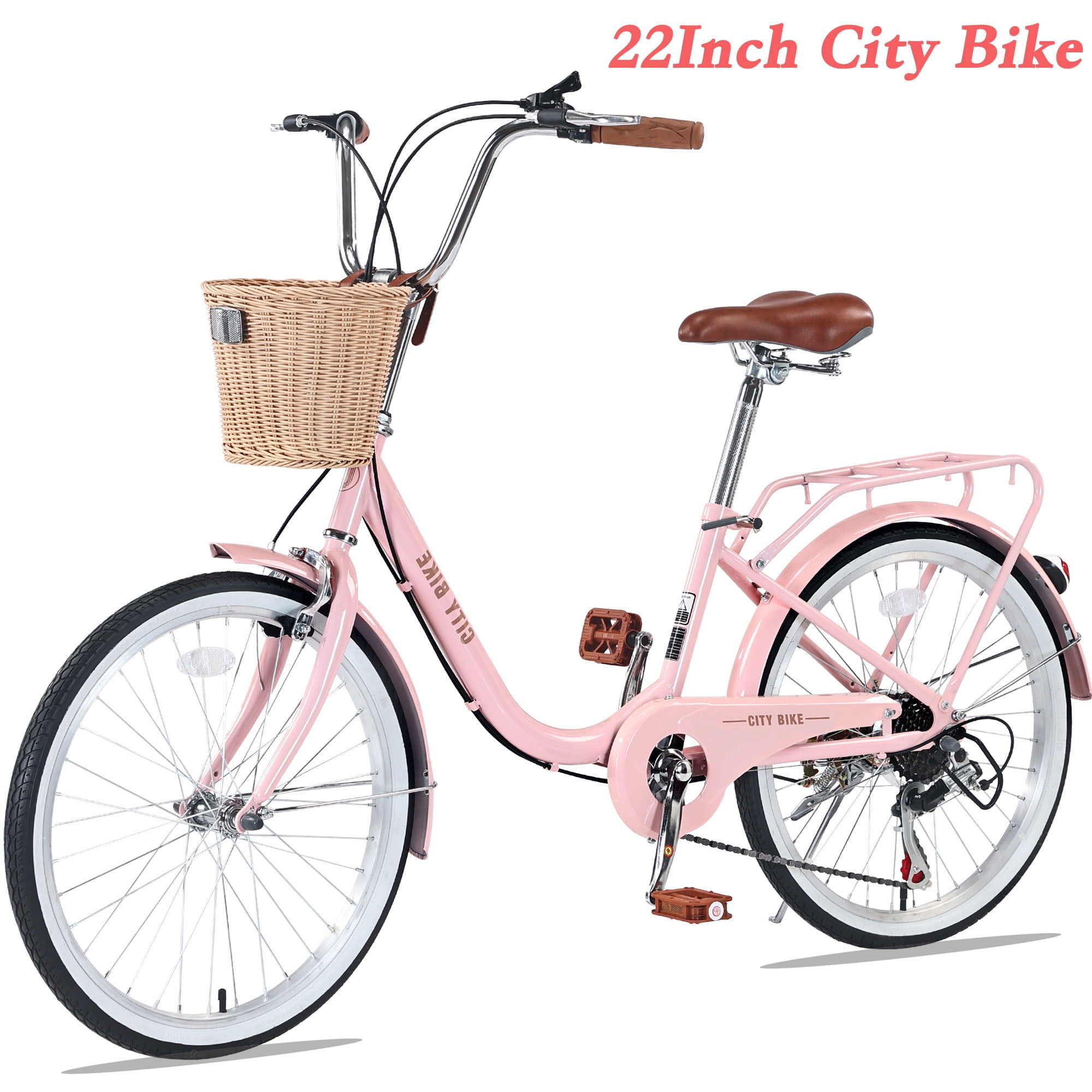 POVANLI 22 Inch City Bike, Speed, Steel Frame for Women