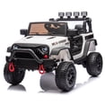 thumbnail image 1 of POVANLI 24V Kids Ride on Truck Car,2 driving Modes, Kid manual control,W/Parents 2.4G Remote Control, 400W Powered Toy Car up to 5 mph, w/ Spring Suspension, 3 Speeds,LED Lights,Bluetooth Music,White, 1 of 7