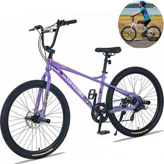 POVANLI 26 Inch Adult Bike, Freestyle Carbon Steel Youngster Bicycle