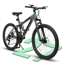 POVANLI  27" Mountain Bike, 21-Speed Trail Commuter Bicycle