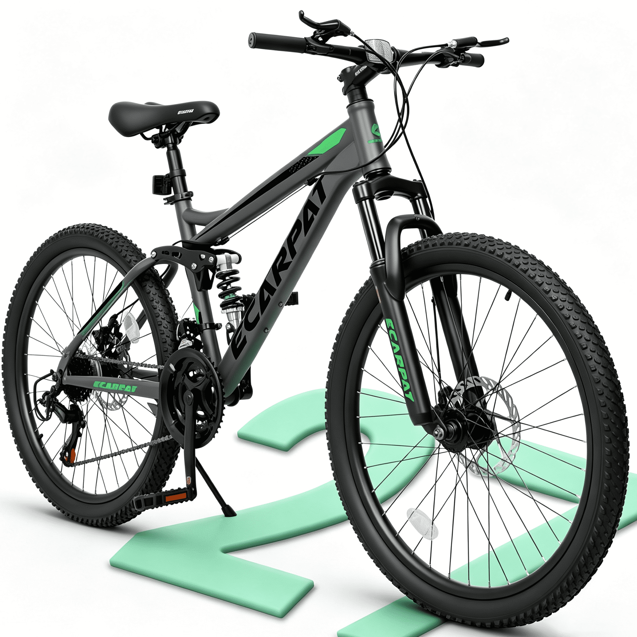 POVANLI  27" Mountain Bike, 21-Speed Trail Commuter Bicycle