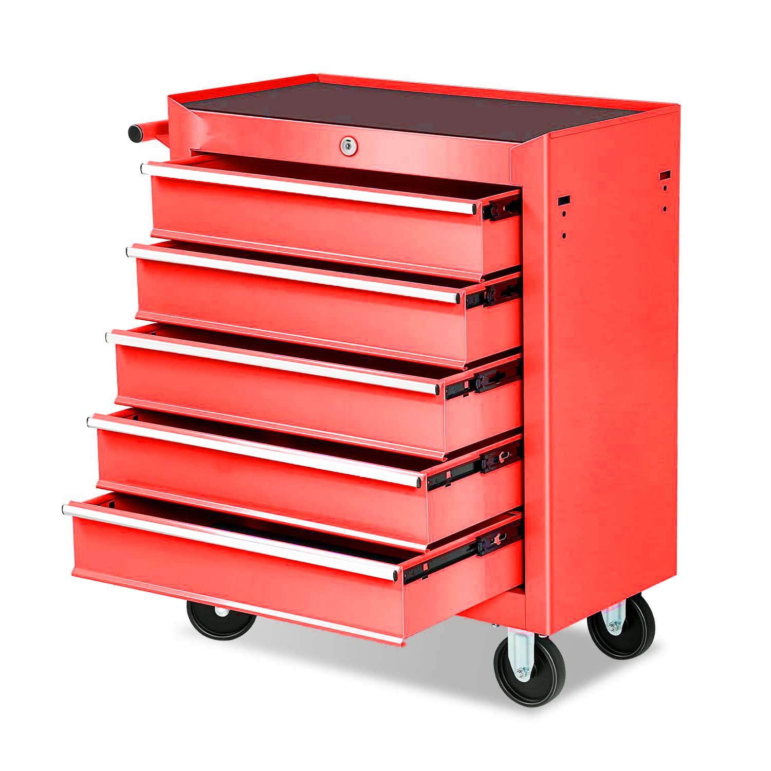 Red 5-Drawer Rolling Tool Chest with Lockable System