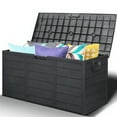 thumbnail image 1 of POWANLI 75gal 280L Outdoor Garden Plastic Storage Deck Box, Garden Storage Box, Waterproof , Throw Pillows, Toys, Lockable, Garden Tools and Pool-Supplies (Black), 1 of 9