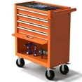 thumbnail image 1 of POWANLI Drawer Rolling Tool Chest with Wheels, Steel Orange, 24.25" 48.5 lb, 1 of 8